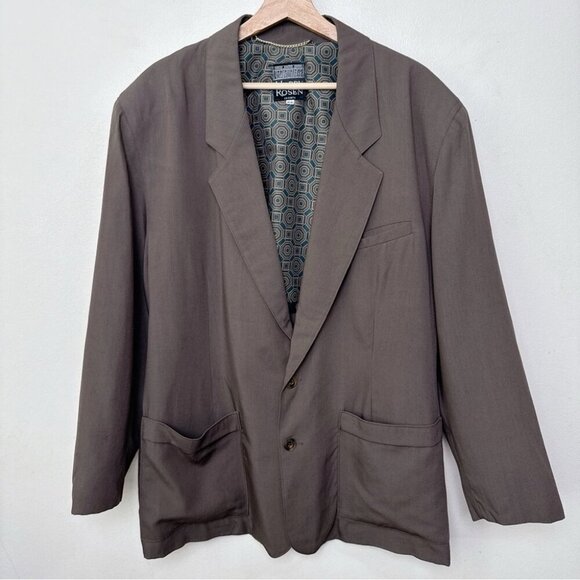 Harry Rosen Vintage  Mens 44 Wool Earth Tone Button Relax Blazer - Picture 1 of 14